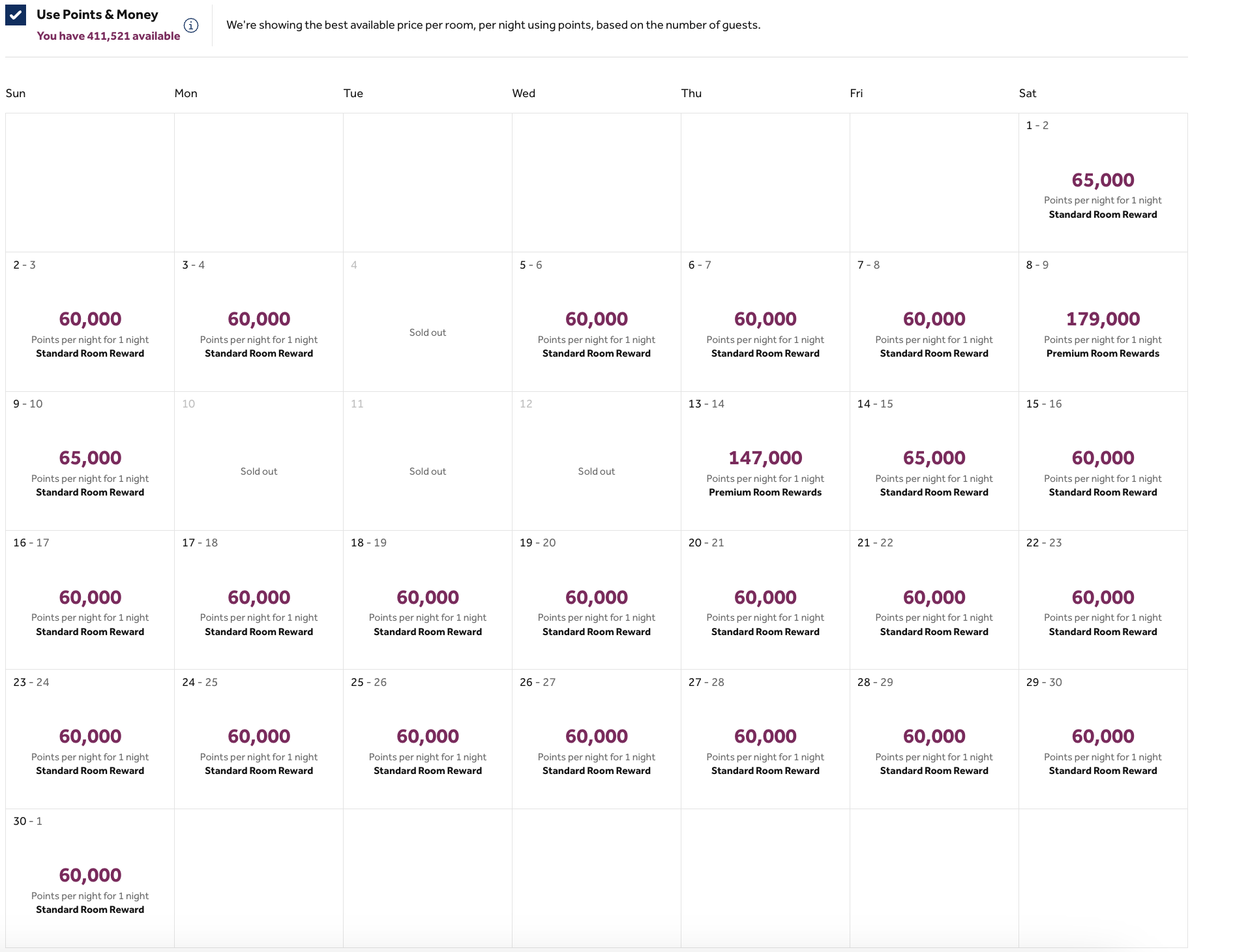 Hilton Buena Vista Palace award calendar